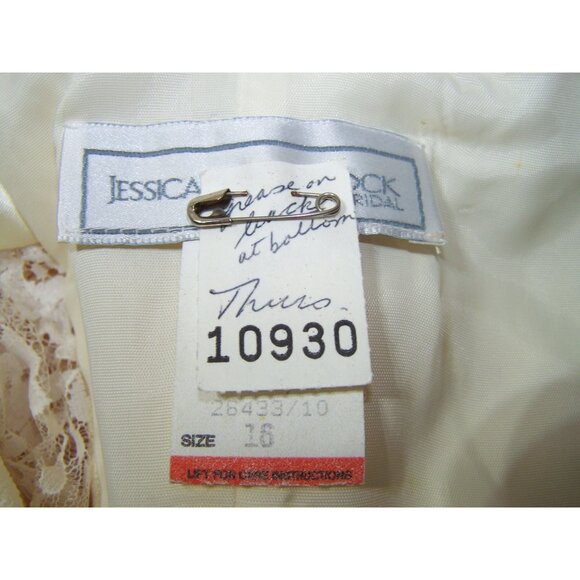 Vintage Jessica McClintock Bridal Dress Gown Size 16 Halloween Wedding Cosplay - Picture 8 of 14